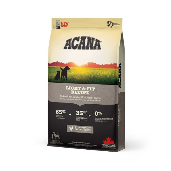 Сухий беззерновий корм для дорослих собак ACANA Light & Fit Recipe, 11.4 кг