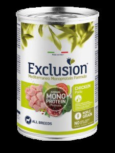 Вологий корм для собак Exclusion з куркою, 400 г
