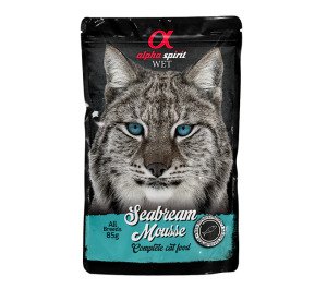 ALPHA SPIRIT POUCH SEA BREAM MOUSSE/Вологий корм д/котів Сі Брім Мусс 85г