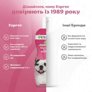 ESPREE Simple Soothe Dog Shampoo&Conditioner with Baking Soda 2in1 591мл