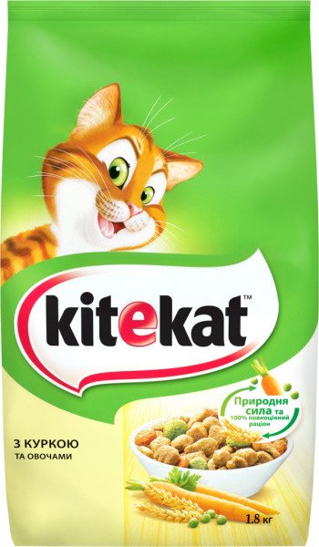 Kitekat Сухий Корм Для Котів Курочка З Овочами 1.8 кг