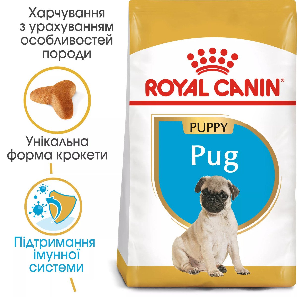 Сухий корм для цуценят мініатюрних порід Royal Canin Pug Puppy, 1.5 кг