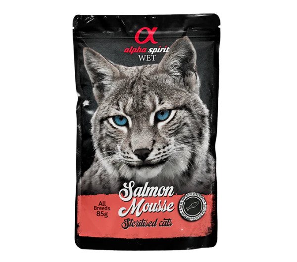 ALPHA SPIRIT POUCH SALMON M. STERILIZED CAT/ Вологий корм д/стериліз.котів Сальмон Мусс 85г