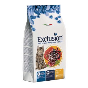 Сухий корм для дорослих котів Exclusion Mediterraneo Adult Cat Beef, 300 г (з яловичиною та рисом)