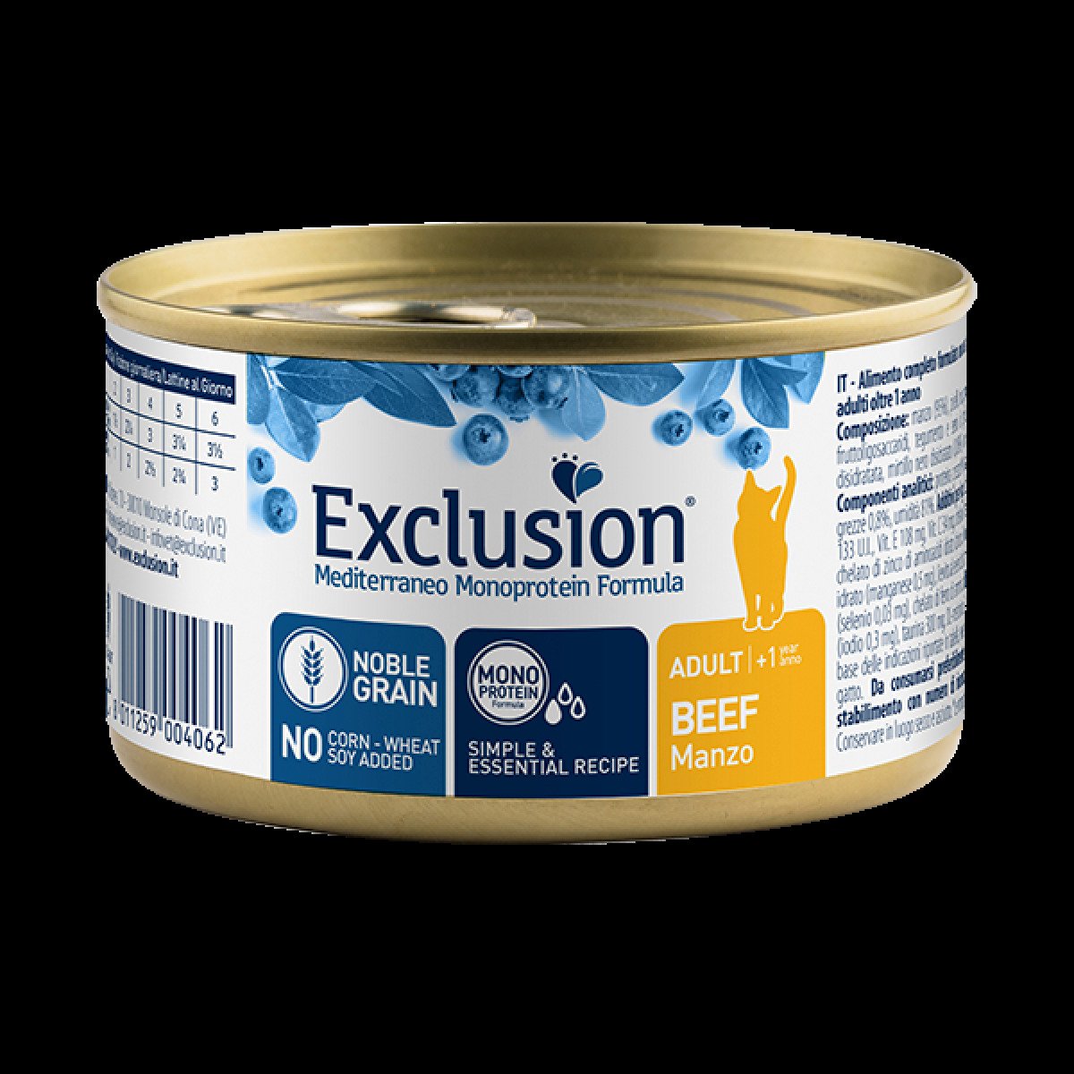 Вологий корм для дорослих котів Exclusion Mediterraneo Adult Cat Beef, 85 г (паштет із яловичиною)