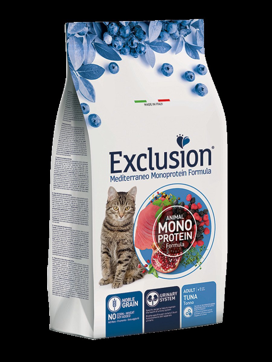 Сухий корм для дорослих котів Exclusion Mediterraneo Adult Cat Tuna, 1.5 кг (з тунцем)