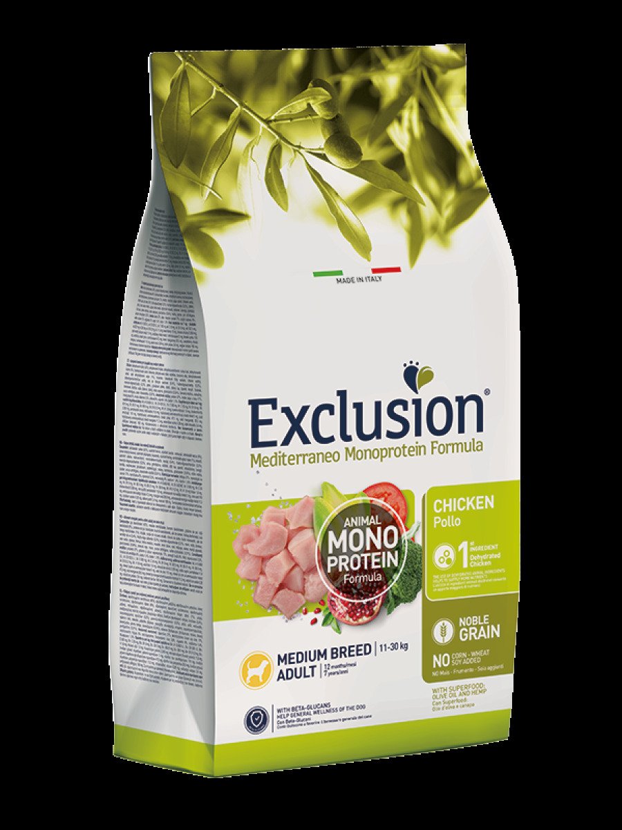 Сухий корм для собак середніх порід Exclusion Adult Chicken Medium Breed, 12 кг