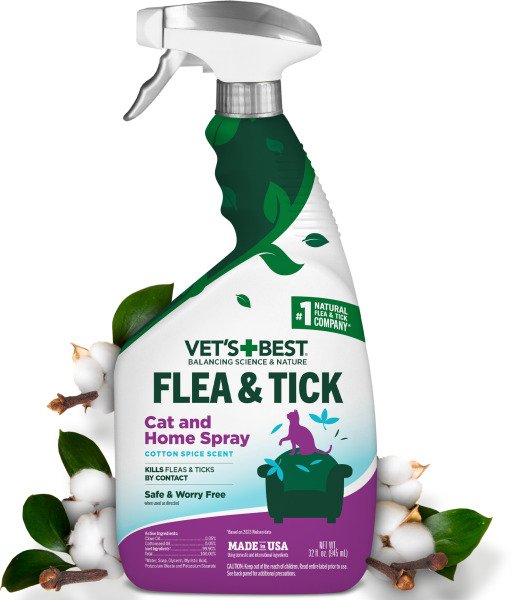 VET`S BEST Flea&Tick Home Spray for CATS Cottonspice 945 мл
