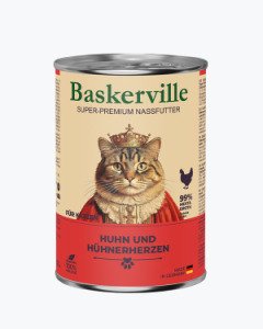 Baskerville М'ясо курки з сердечками — вологий корм для котів, 400 г
