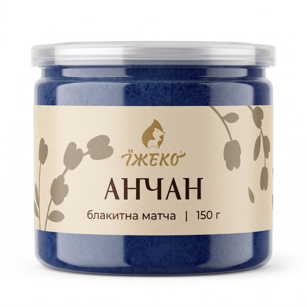 Анчан - порошок квітів (Блакитна матча) Їжеко, 150 г (пластикова банка)