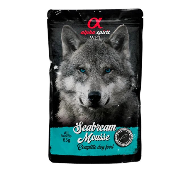 ALPHA SPIRIT POUCH SEA BREAM MOUSSE/Вологий корм д/собак Сі Брім Мусс 85г