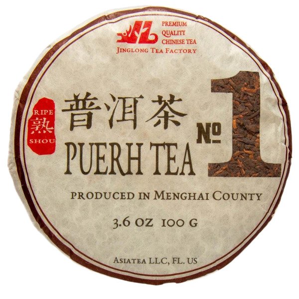 Шу Пуер «Цзин Лун №1» (Puerh Tea №1) від Jinglong Tea Factory 2021 р., млинець 100 г
