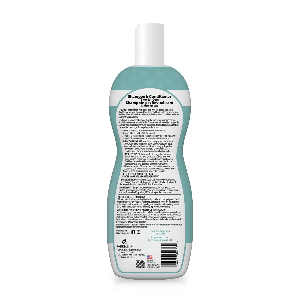 ESPREE Bright White Dog Shampoo&Conditioner 2in1 591мл