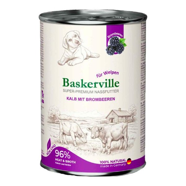 Baskerville Телятина та ожина — вологий корм для цуценят, 800 г