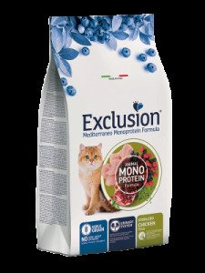 Сухий корм для дорослих стерилізованих котів Exclusion Mediterraneo Sterilized Cat Chicken, 300 г (з куркою та рисом)