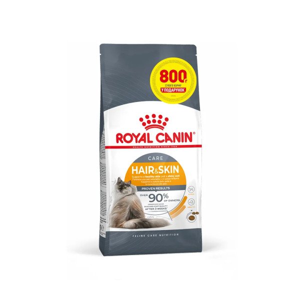 Сухий корм для котів Royal Canin Hair And Skin Care, акційна упаковка 4 кг (3.2 кг + 800 г у подарунок)