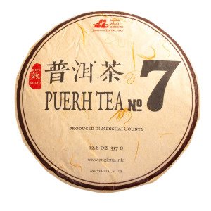 Шу Пуер «Цзин Лун №7» (Puerh Tea №7) від Jinglong Tea Factory 2021 р., млинець 357 г