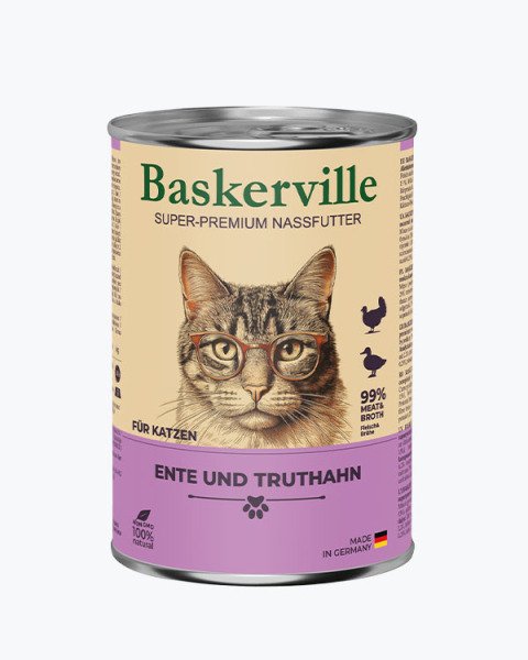 Baskerville Качка та індик — вологий корм для котів, 400 г