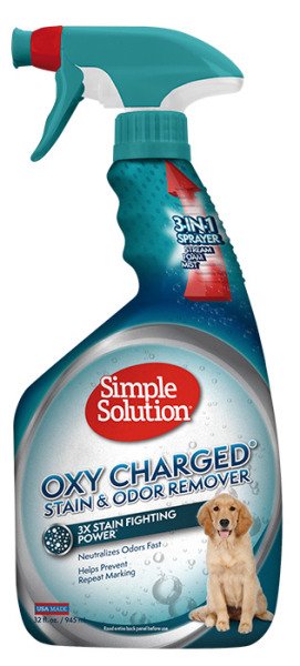 Кисневий спрей для видалення плям і нейтралізації запахів тварин Simple Solution Oxy Charged Stain & Odor Remover, 945 мл