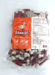 Ласощі для собак Dankers «Woof Calcium Bones» (Кальцієві кісточки з качиним м'ясом, 500 г) 