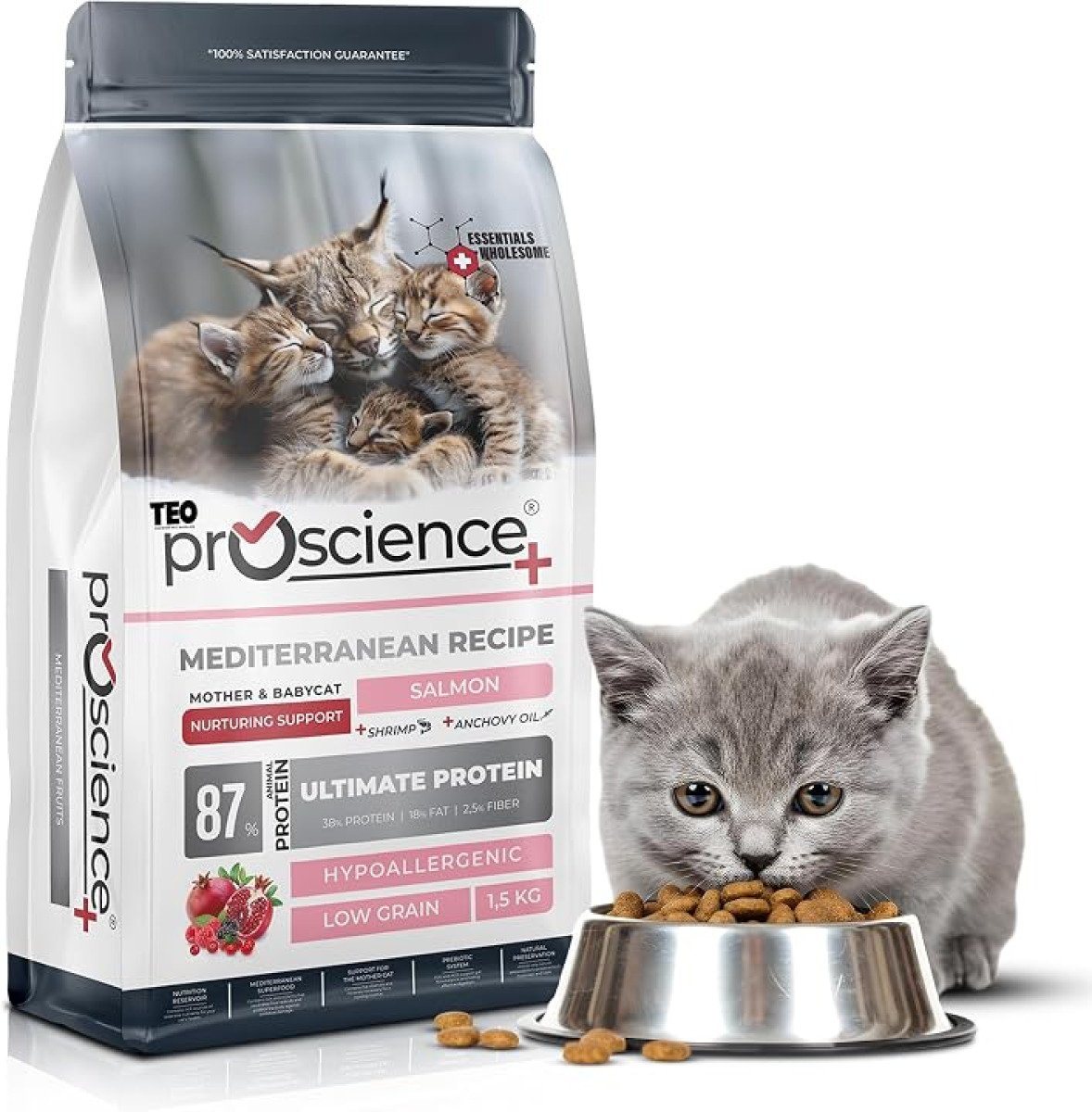 Сухий корм для вагітних, лактуючих кішок та кошенят ProScience Mother & Baby Cat Salmon, 1,5 кг
