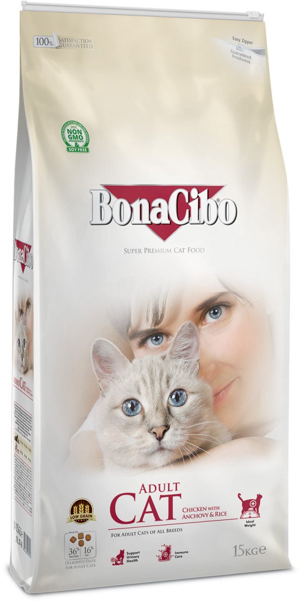 BonaCibo Adult Cat Chicken&Rice with Anchovy 15 kg