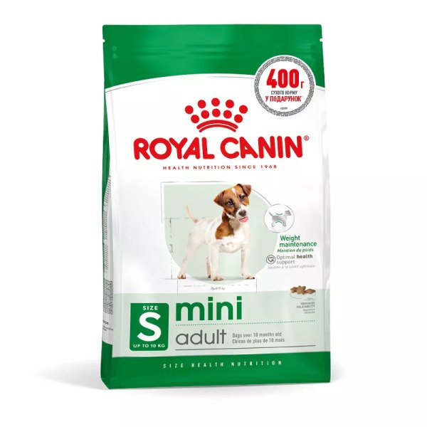 Сухий корм для собак малих порід Royal Canin Mini Adult, акційна упаковка 2 кг (1.6 кг + 400 г у подарунок)