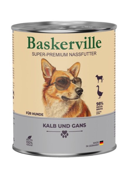 Baskerville Телятина та м'ясо гуски — вологий корм для собак, 800 г