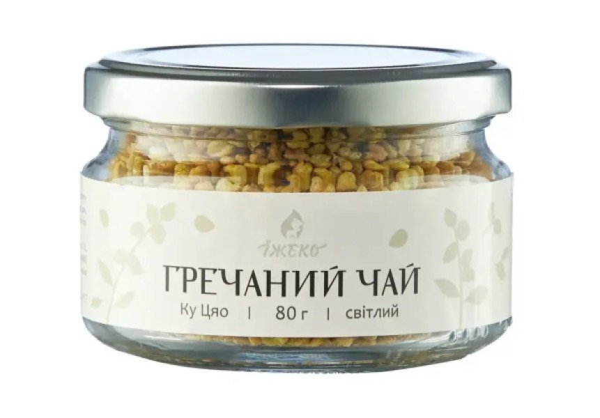 Чай гречаний світлий татарський гранульований Їжеко (Ку Цяо), 80 г у скляній банці