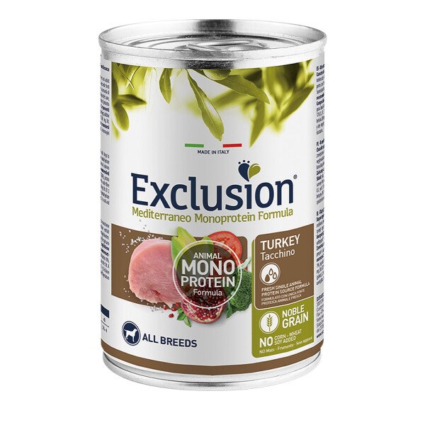 Корм для собак Exclusion Mediterraneo Noble Grain з індичкою, 400 г