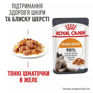 Вологий корм для котів Royal Canin HAIR & SKIN CARE In Jelly, 85 г