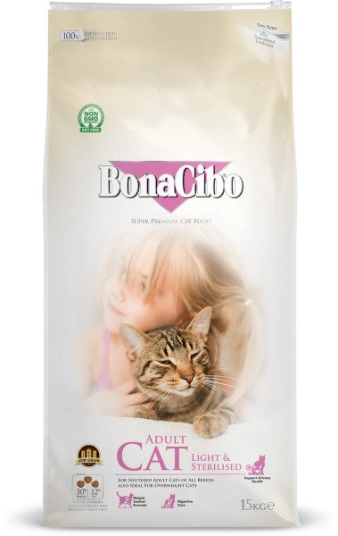 BonaCibo Adult Cat Light&Sterilized 15 kg