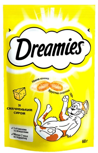 DREAMIES Ласощі Для Котів Хрусткі Подушечки З Сиром 60 Г