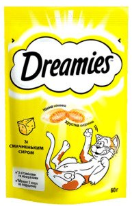 DREAMIES Ласощі Для Котів Хрусткі Подушечки З Сиром 60 Г