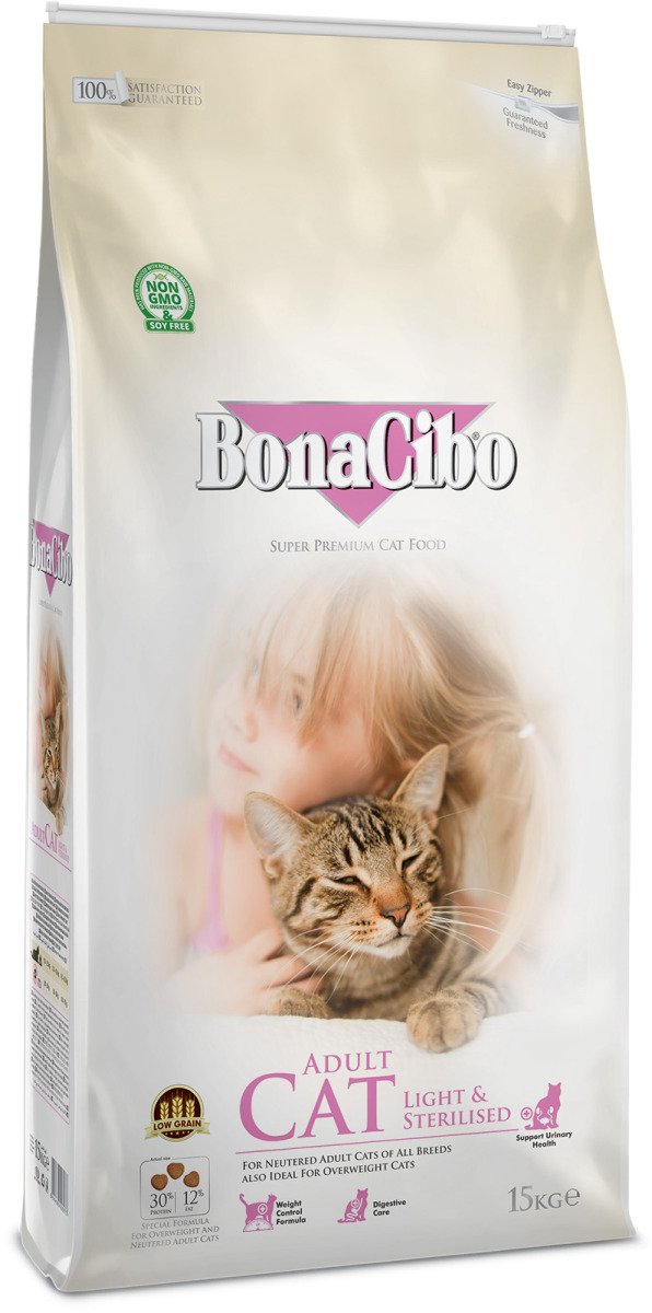 BonaCibo Adult Cat Light&Sterilized 15 kg
