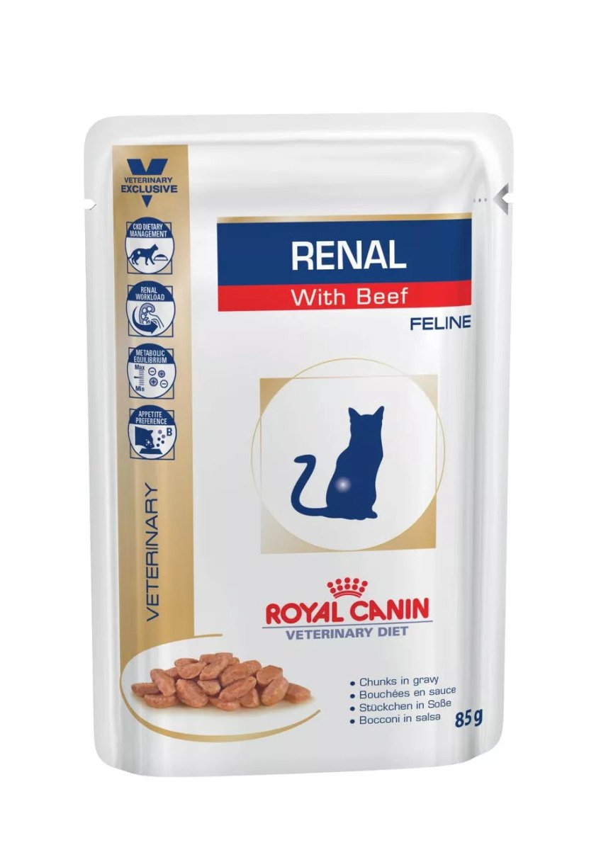 Вологий корм для котів Royal Canin Renal With Beef Pouches, 85 г