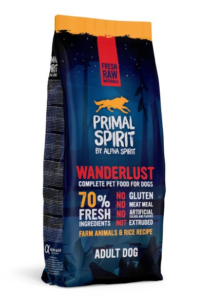 PRIMAL SPIRIT WANDERLUST DOG FOOD/Повнораціонний корм д/собак Вандерласт 12кг