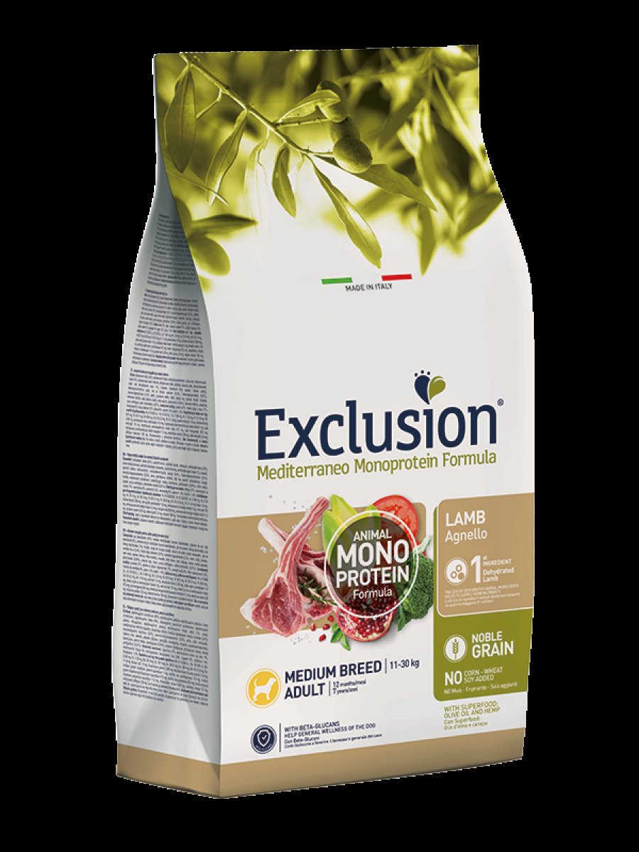 Сухий корм для собак середніх порід Exclusion Adult Lamb Medium Breed, 12 кг