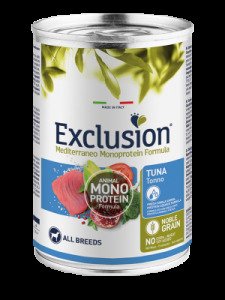 Вологий корм для собак Exclusion з тунцем, 400 г