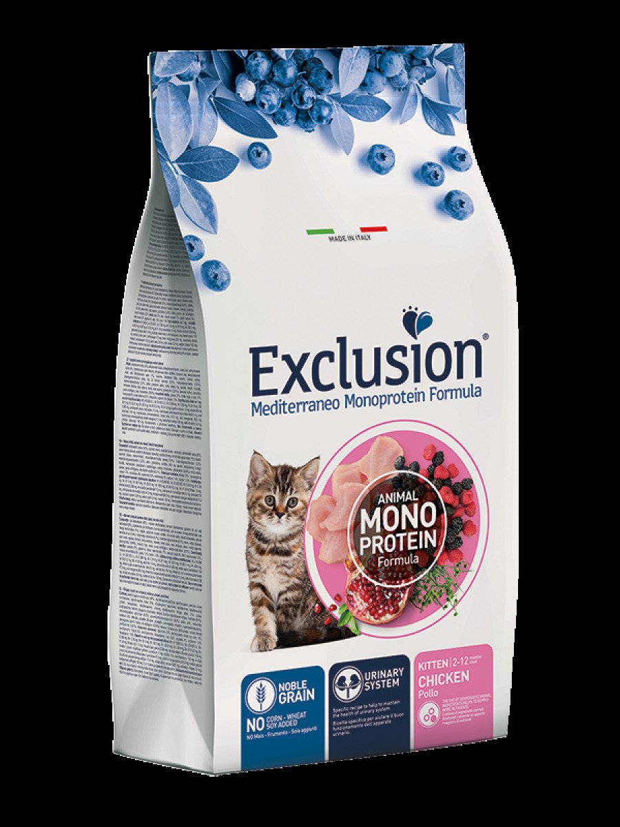 Сухий корм для кошенят Exclusion Mediterraneo Kitten Chicken, 12 кг (з куркою та рисом)