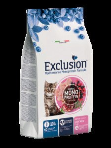 Сухий корм для кошенят Exclusion Mediterraneo Kitten Chicken, 300 г (з куркою та рисом)