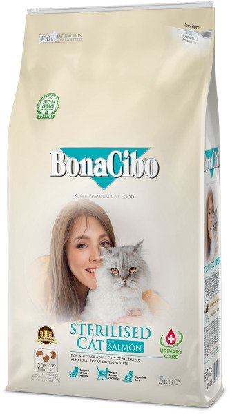 BonaCibo Adult Cat Sterilised Salmon 5 kg