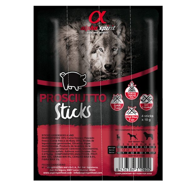 AS DOG Sticks Prosciutto (н/в ласощі з прошуто, палички 4шт) 40г (х16)