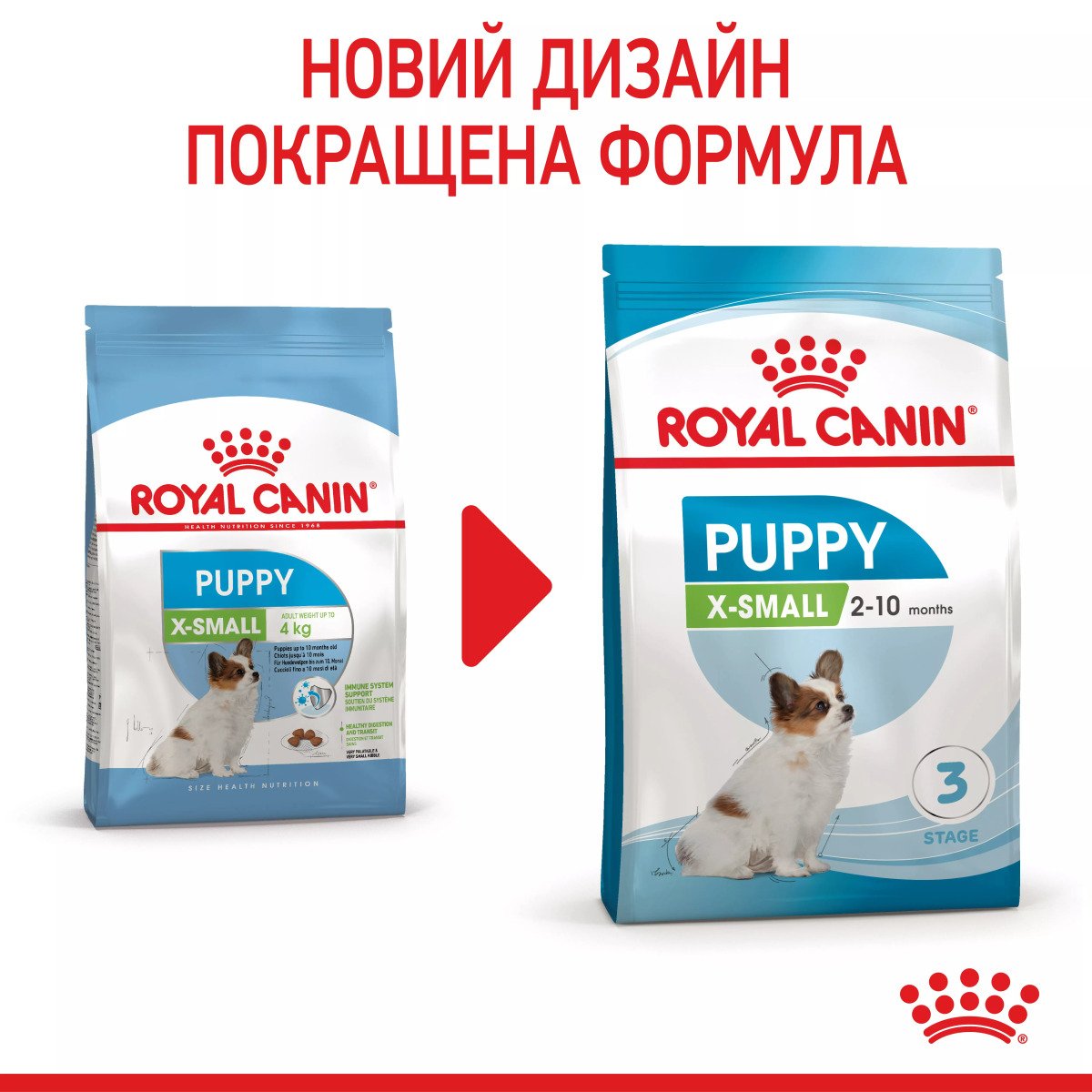 Сухий корм для цуценят мініатюрних порід Royal Canin Xsmall Puppy, акційна упаковка 1.5 кг (1.2 кг + 300 г у подарунок)