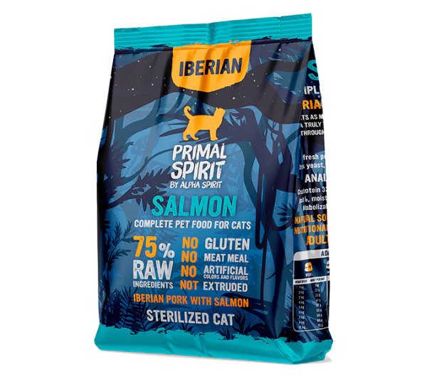 PRIMAL SPIRIT IBERIAN SALMON CAT FOOD/Повнораціонний корм д/котів Іберіан Салмон 1кг