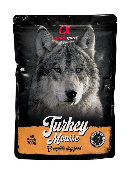 ALPHA SPIRIT POUCH TURKEY MOUSSE/Вологий корм д/собак Торкі Мусс 300г