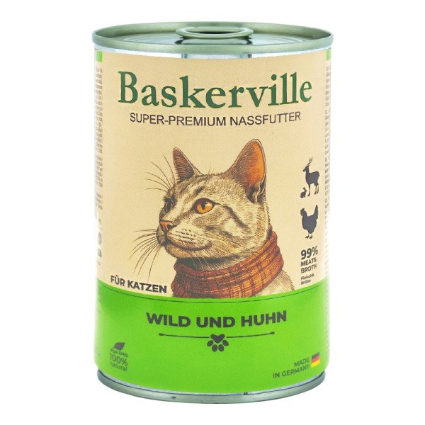 Baskerville Дичина з м'ясом птиці — вологий корм для котів, 400 г