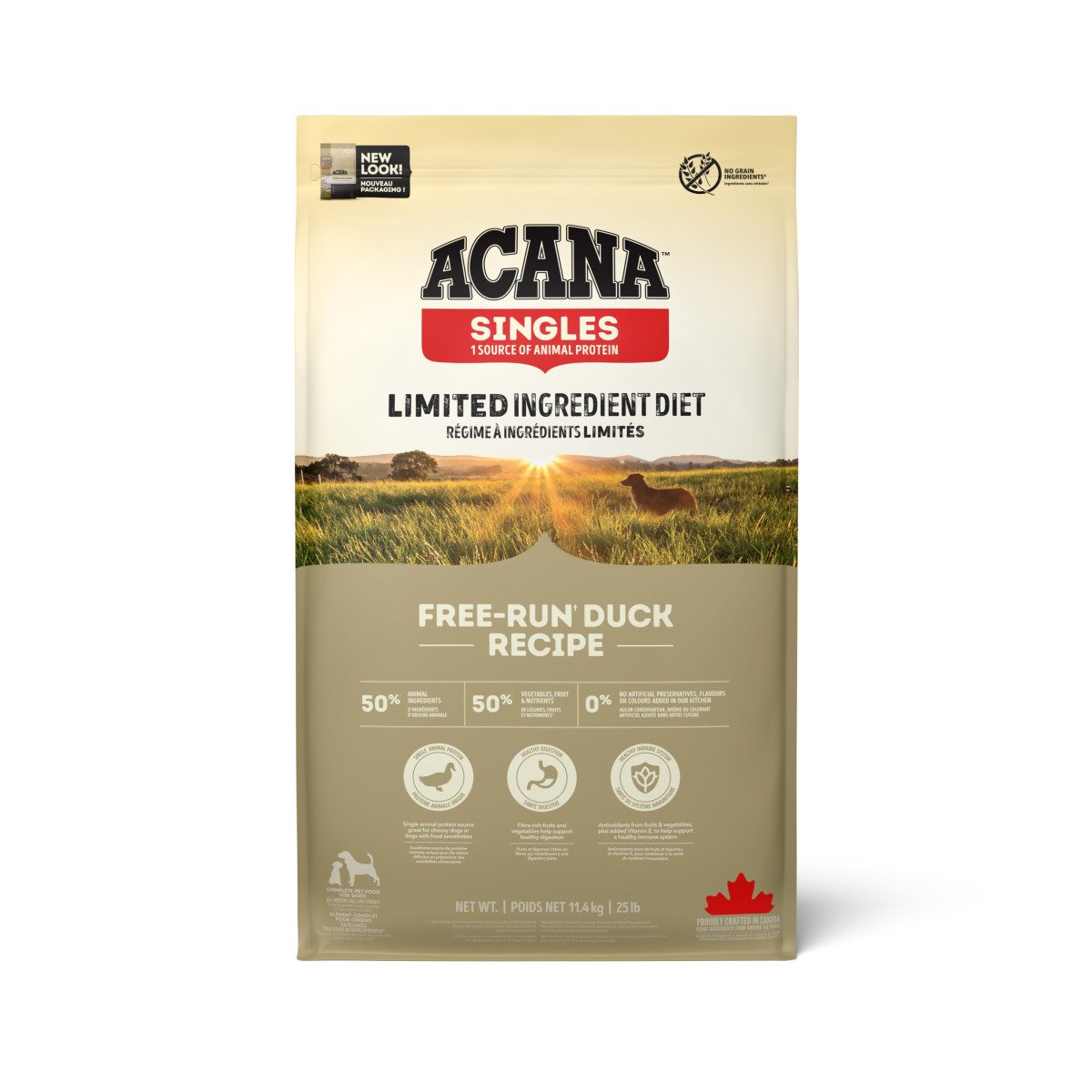 Сухий монопротеїновий корм для собак ACANA Singles Free-Run Duck, 11.4 кг