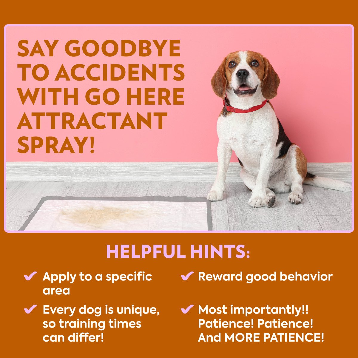 Спрей-атрактант для привчання собак до туалету OUT! PetCare Go Here Training Spray, 945 мл