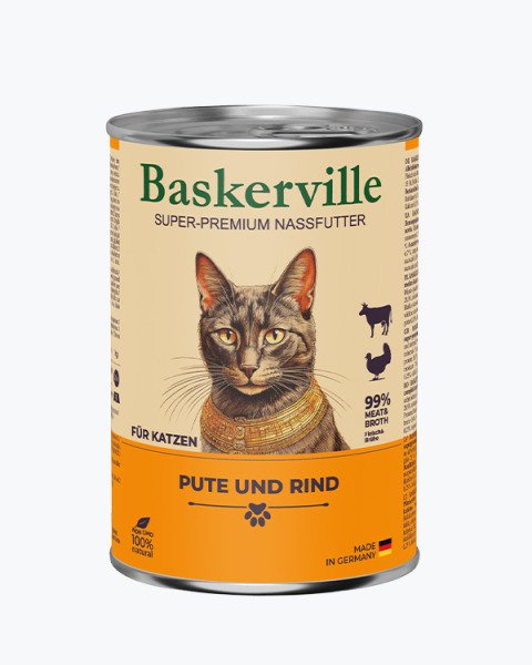 Baskerville Індичка та яловичина — вологий корм для котів, 400 г